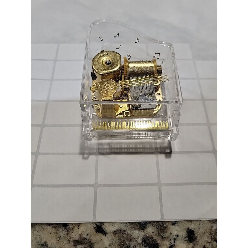 Vintage Sankyo Grand Piano‎ Music Box Made in China - SEE THROUGH